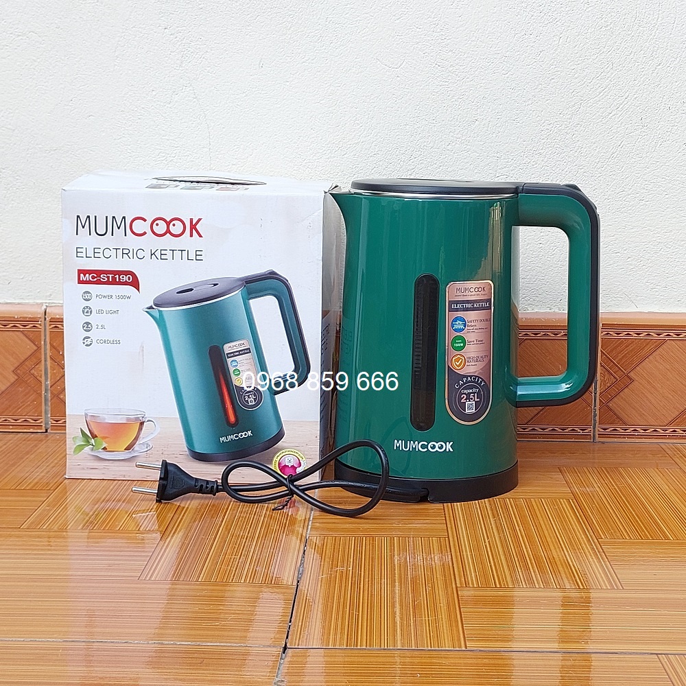 Ấm Siêu Tốc - Ấm Đun Ruột Inox 304 Cao Cấp - Dung Tích 2.5L Công Suất 1500W