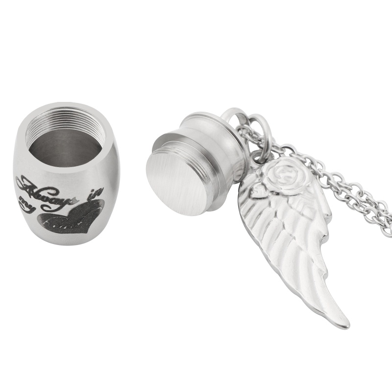 Vòng Cổ Thời Trang Mặt Hình Lọ Đựng Tro Và Cánh Thiên Thần Kỷ Niệm