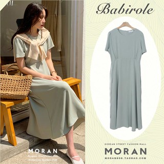 (ORDER) Váy MORAN cộc tay xòe dài đơn giản nhẹ nhàng vintage Hàn Quốc tiểu thư