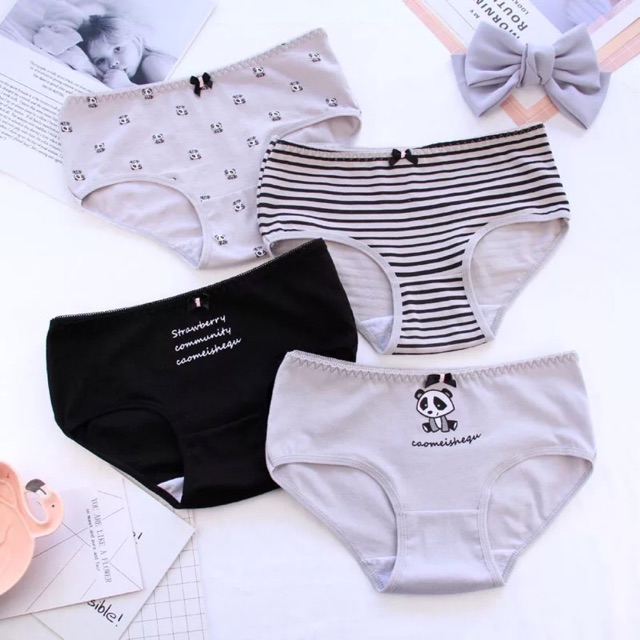 Bộ 4 Quần Lót Nữ Gấu Trúc Túi Zip