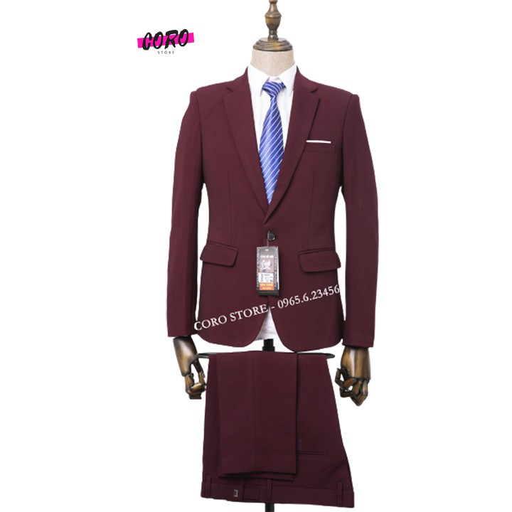 Áo vest nam, Vest nam Giá rẻ màu Đỏ đô gồm Áo, Quần âu Không nhăn, Không nhàu