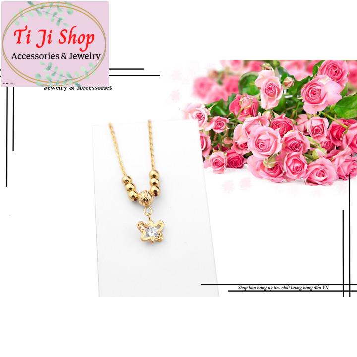 DÂY CHUYỀN NỮ INOX KIỂU BƯỚM CÁCH ĐIỆU BI MẠ VÀNG - siêu đẹp,