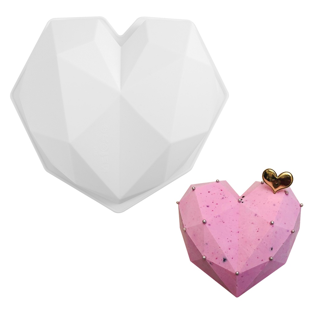 Khuôn Silicone Làm Bánh Tạo Hình Trái Tim/Hình Học Tiện Dụng