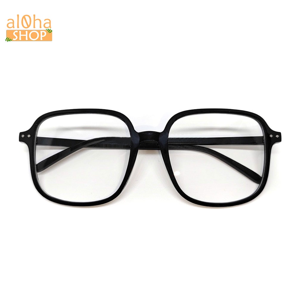 Mắt kính thời trang chống bụi gọng nhựa vuông K017 unisex nam nữ style giả cận - al0ha Shop