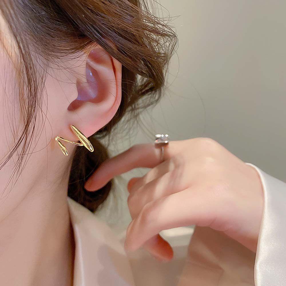 Khuyên Tai Xoắn Hình Chữ Z Đơn Giản Dành Cho Nữ