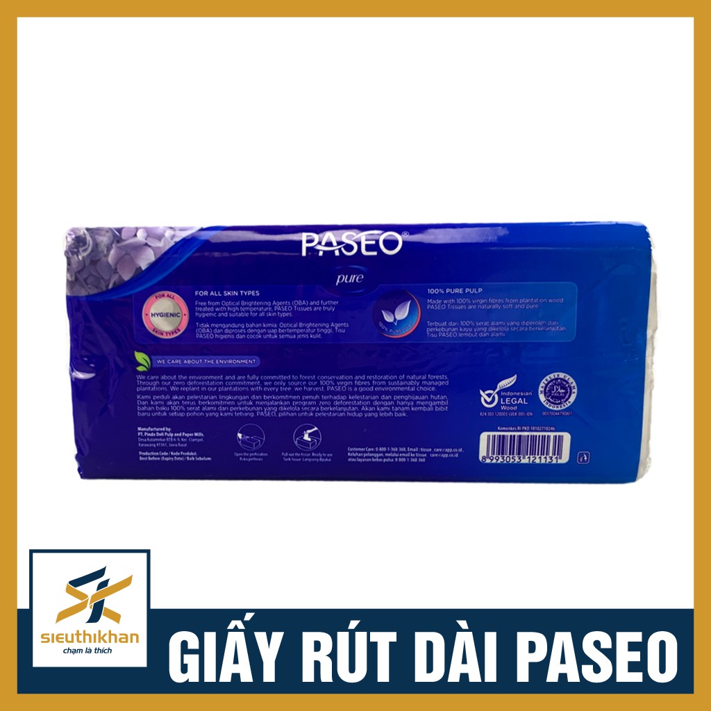 Combo 4 gói giấy rút dài Paseo 280 tờ, 2 lớp