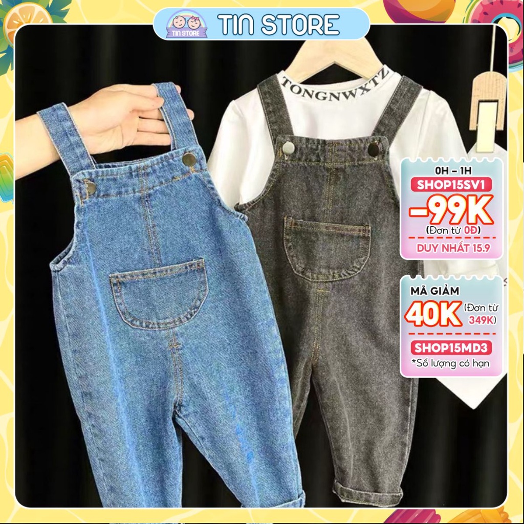 Yếm Jean Trẻ Em Yêm Bò Mặc Đi Chơi Đi Dạo Cho Bé Trai Và Bé Gái Từ 7Kg Đến 28Kg Thời Trang Trẻ Em Tin Store