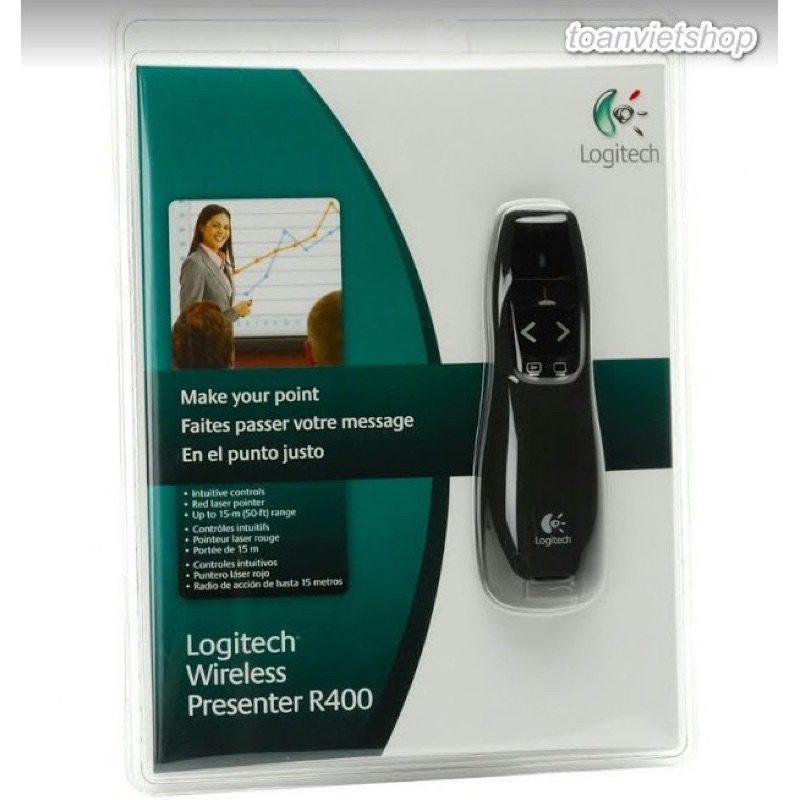 Bút trình chiếu Logitech R400 , bút chỉ tia laser cho máy chiếu