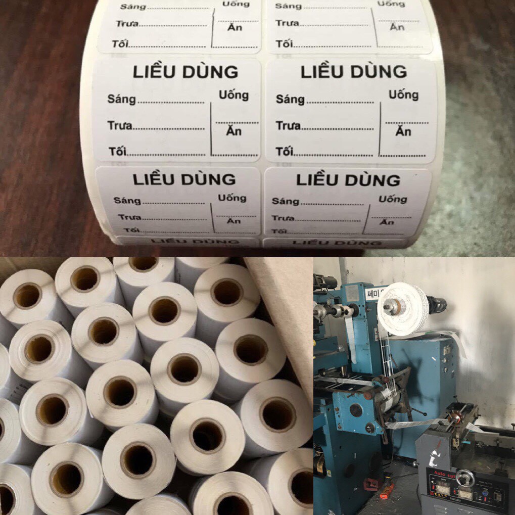 Tem dán nhà thuốc - chia liều dùng 2000 tem/cuộn