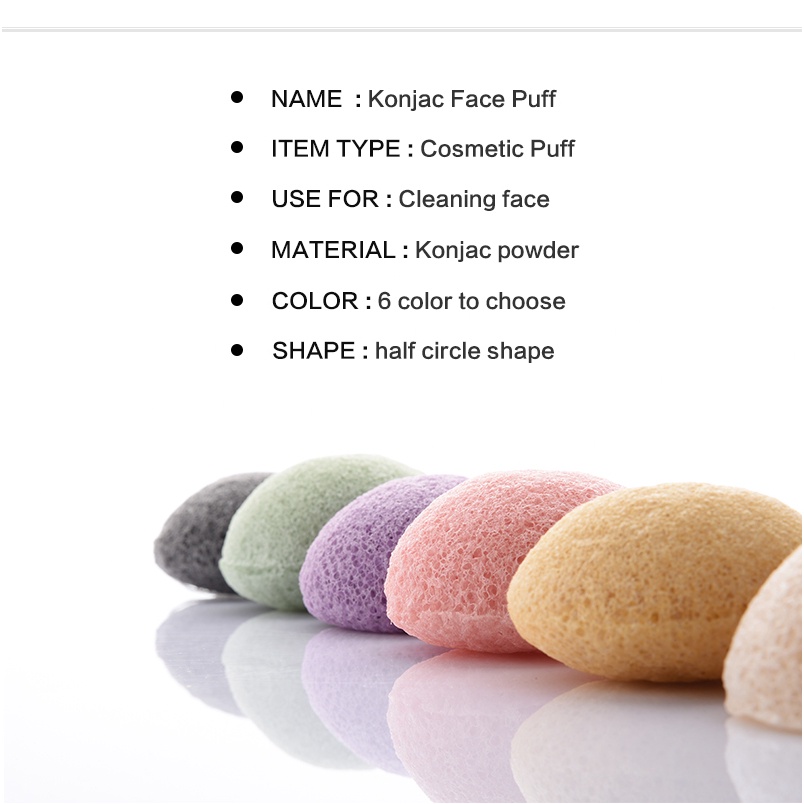 Bộ Mút Trang Điểm Konjac 6 Màu Tự Nhiên