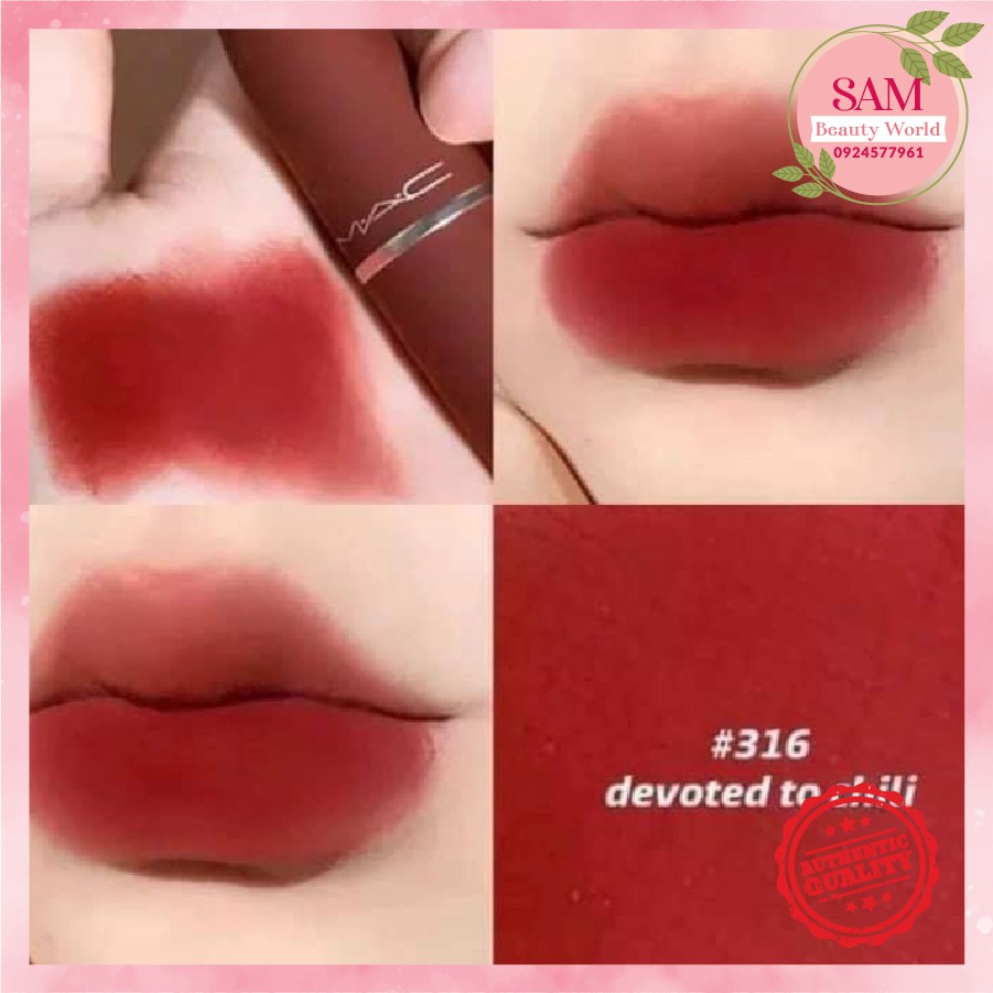 Son MAC charm Valentine Limited Matte Mist Powder 316 - Tone đỏ đất