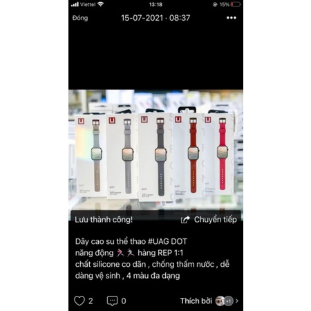 Chính hãng UAG DÂY đồng hồ Dot silicon cao cấp đủ size 38,40,41,42,44,45