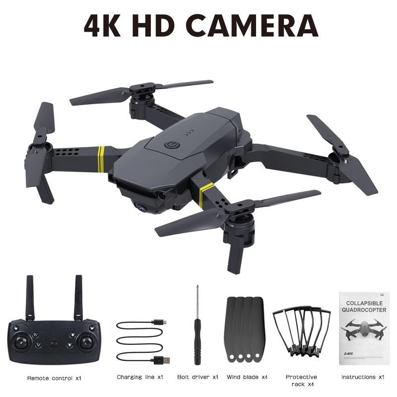 Flycam E58 Thế Hệ 2020,Máy Bay Điều Khiển, Camera WIFI FPV 4K HD, Tích Hợp Giữ Độ Cao, Chế Độ Không Đầu RC RTF Drone