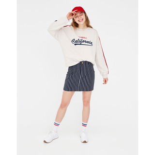 Hoodie slogan sọc tay