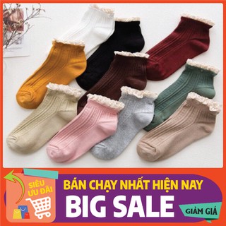 Tất nữ- tất vớ ren vintage cổ ngắn tiểu thư cao cấp