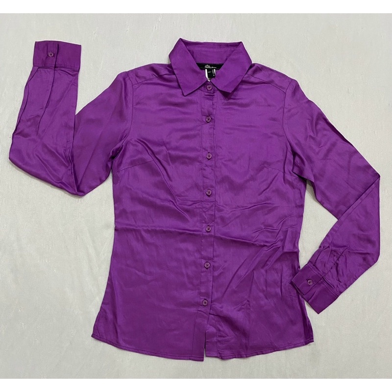 Áo sơ mi tay dài vải kate màu tím đậm Nino.maxx (Size S, M) - Thanh lý vnxk