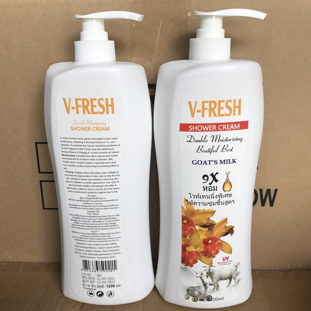 Sữa Tắm Dê Thái Lan V-FRESH 1200ml | Hương Thơm Sữa Dê Quý Phái | Sữa Tắm Cao Cấp | BigBuy360 - bigbuy360.vn