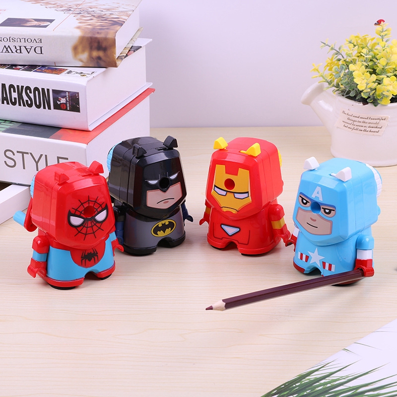 Gọt Bút Chì Hình Nhân Vật Hoạt Hình Spiderman Iron Man Batman Captain America