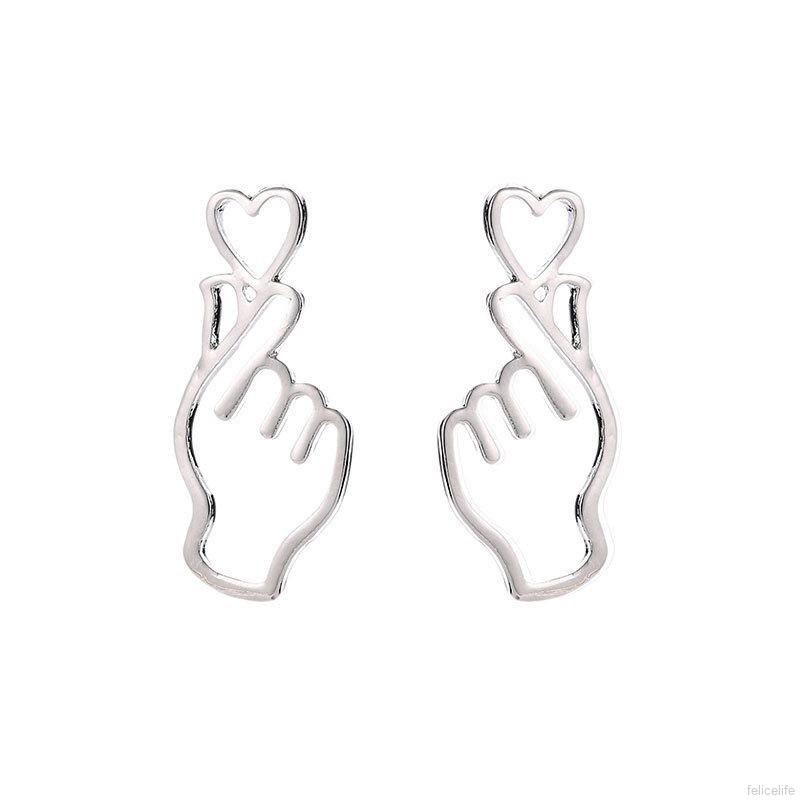 Khuyên tai hợp kim hình trái tim độc đáo xinh xắn