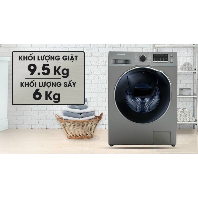 Máy giặt sấy Samsung AddWash inverter 9.5 kg WD95K5410OX/SV( Hàng mẫu NEW Bảo hành chính 2 năm)