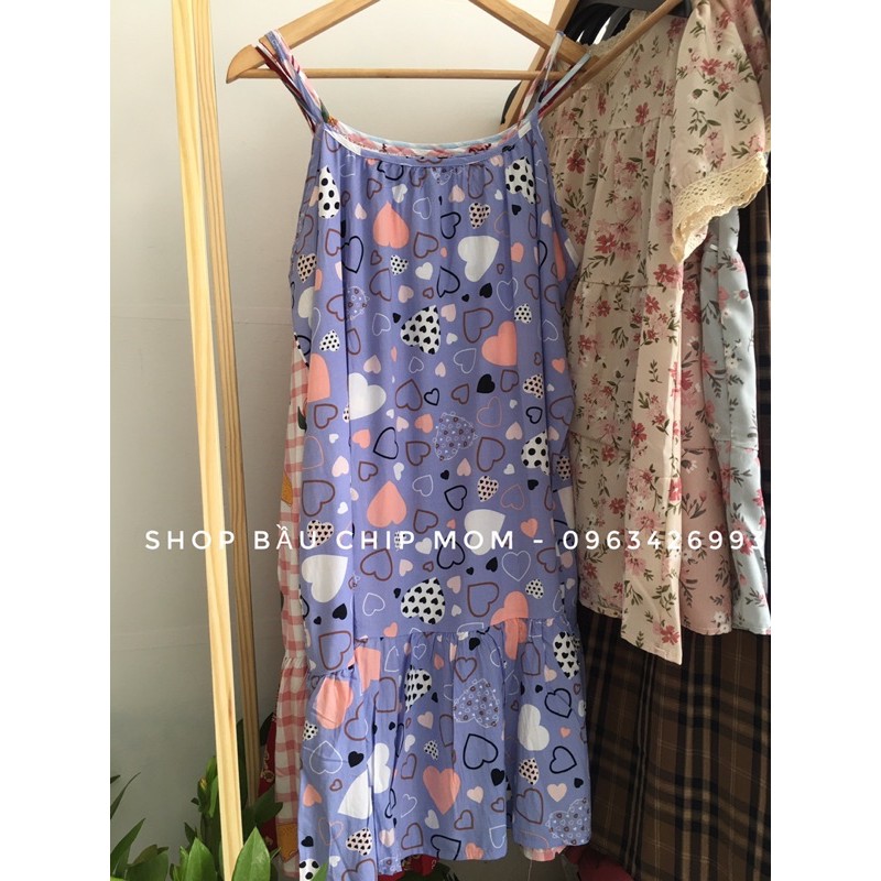 Váy Lanh Bầu - 2 dây - chất lanh lụa mềm nhẹ mát - V05