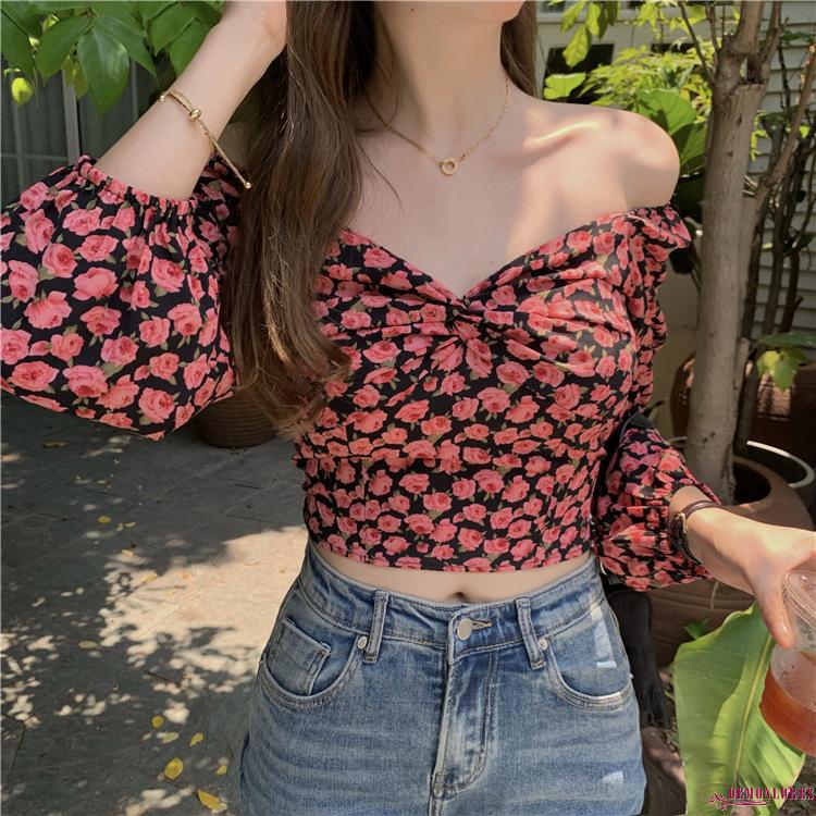 Áo Trễ Vai In Hoa Thanh Lịch Cho Nữ