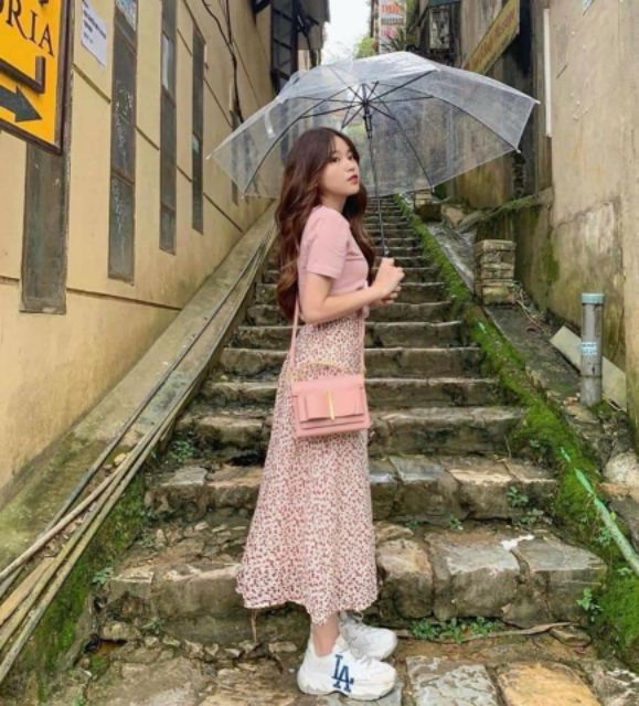 Chân váy midi hoa nhí chiffon siêu đẹp | BigBuy360 - bigbuy360.vn