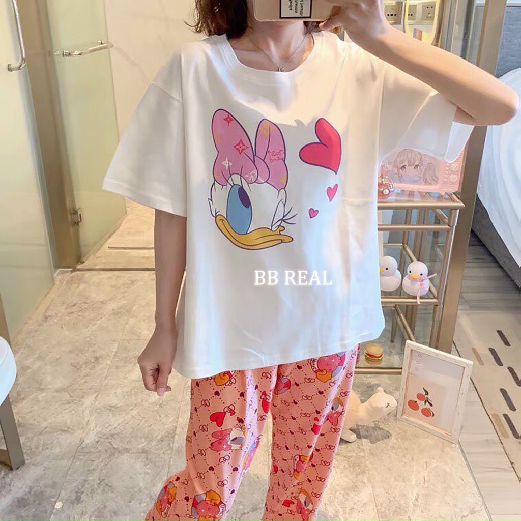 Đồ Bộ Mặc ở Nhà Bộ Đồ Ngủ Nữ Quần Dài Pijama Thun Lạnh Đẹp [CODE 21-24] Freesize Từ 45-60Kg - BB REAL