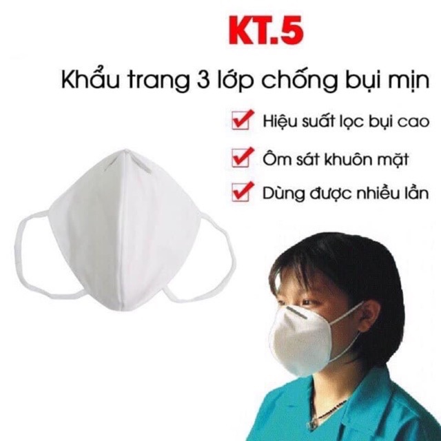(GIAO LUÔN TRONG NGÀY) Khẩu Trang KT5  3 LỚP | BigBuy360 - bigbuy360.vn