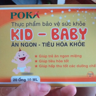 Siro ăn ngon Kid - Baby, cho trẻ cao lớn, khoẻ mạnh, thông minh, hộp 20 ống x 10 ml