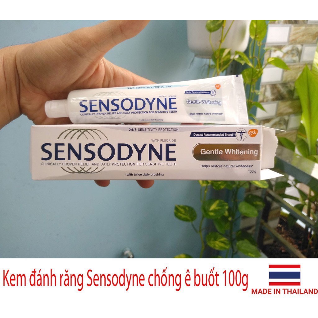 Kem đánh răng Sensodyne Fresh Mint giảm ê buốt 24/7 100g tặng kèm bàn chải