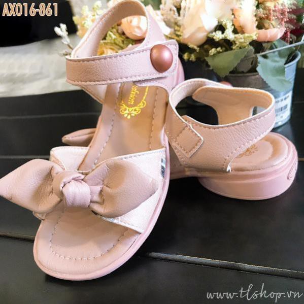 Giày sandal cho bé gái đính nơ xinh xắn - Dép quai hậu AX-861