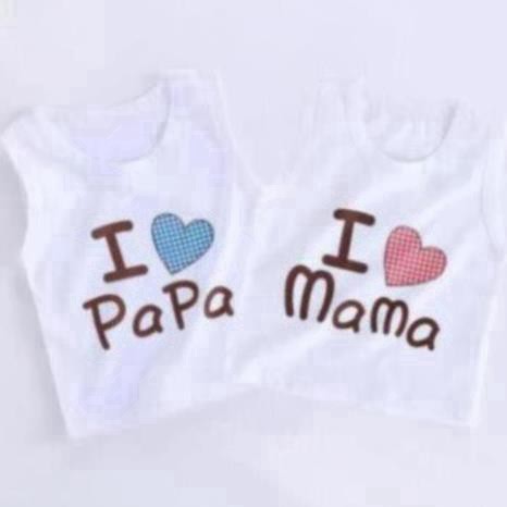 ÁO BA LỖ CHO BÉ TRAI BÉ GÁI MẪU I LOVE MAMA, PAPA TAS21