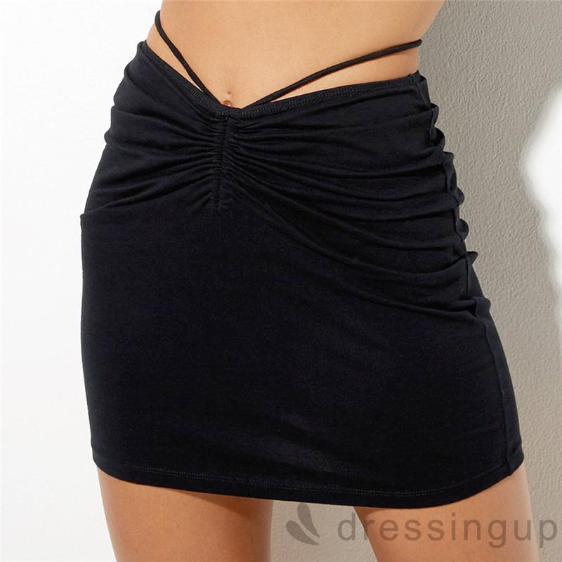 Chân váy rút dây ôm dáng màu trơn / đốm / da báo size S M L | BigBuy360 - bigbuy360.vn