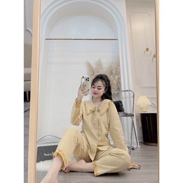 Mẫu Mới Độc Quyền Shoppe Bộ Dài Thu Đông Bèo Bộ Ngủ 2021