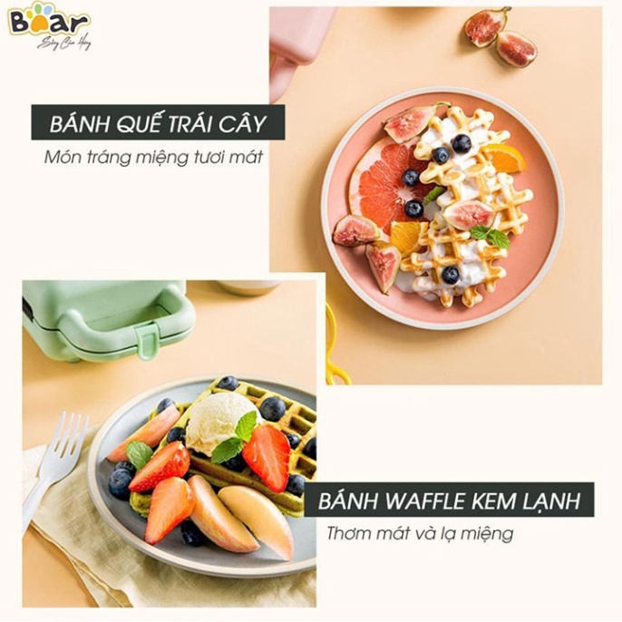 Máy Nướng Bánh Mì Sandwich Làm Bánh Waffle, Rán Trứng Xúc Xích Bear DBC-P06N2