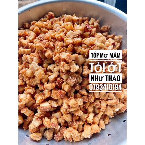 Hộp Tóp Mỡ Da Giòn ⚡ GIÁ SỐC ⚡️ Tóp Mỡ Rim Mắm Tỏi Ớt Giòn Rụm 500gr