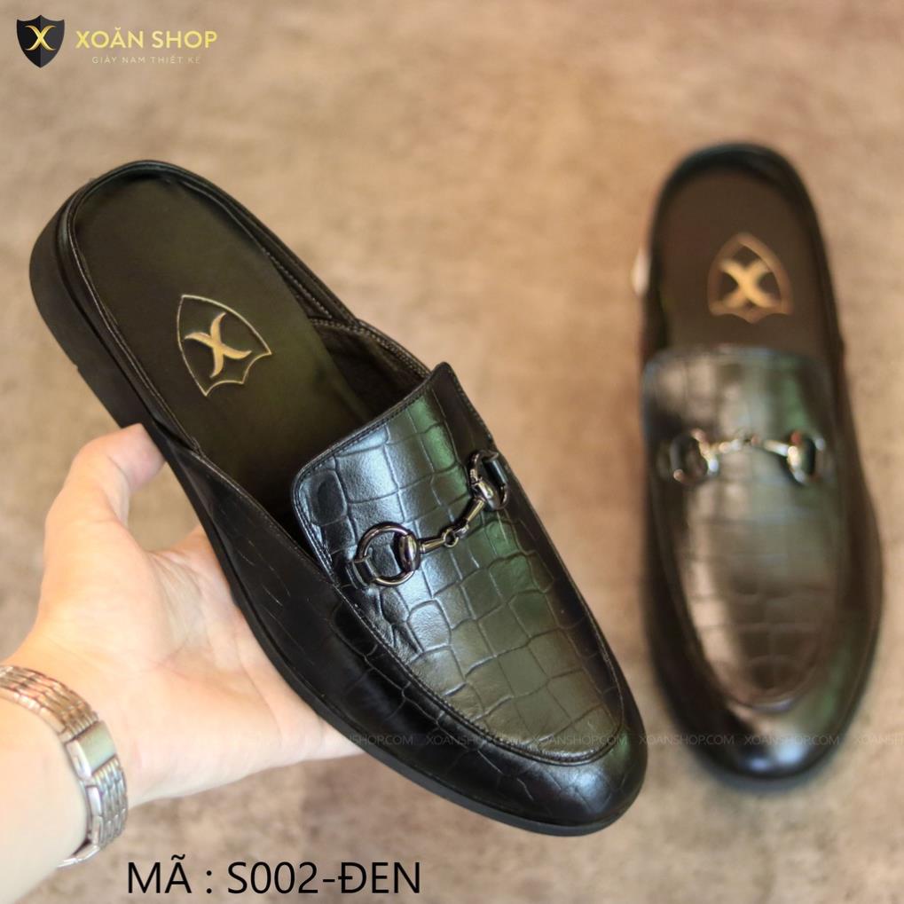 Sục nam da bò - giày hở gót nam - lịch lãm  mã s002