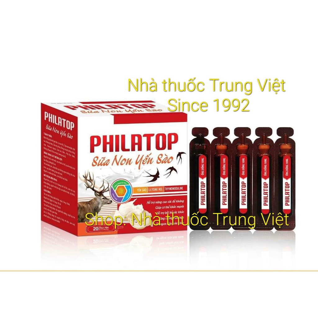 Philatop hộp 20 ống - dùng cho trẻ biếng ăn, chậm lớn, người già, tăng sức đề kháng, bổ sung chất đạm