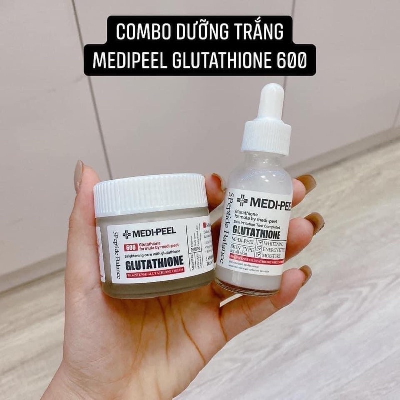 Combo Medipeel Serum Dưỡng Trắng MEDIPEEL Glutathione 600 White Combo Serum Và Kem Dưỡng Medipeel