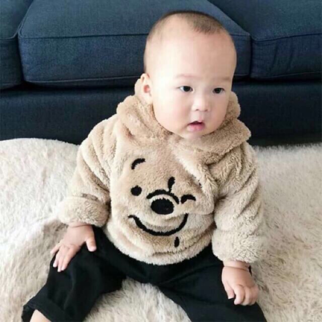 Áo lông in hình gấu có nón cho bé trai và gái rất đáng iu lun các mom ....... ngộ nghĩnh dể thương lắm ạk ..............