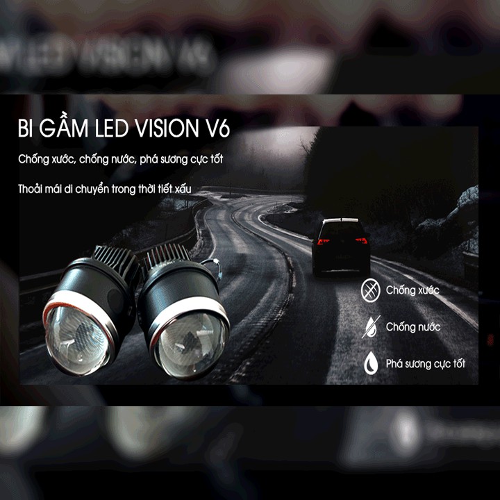 Bi led gầm Vision V6 3.0 inch cho xe ô tô