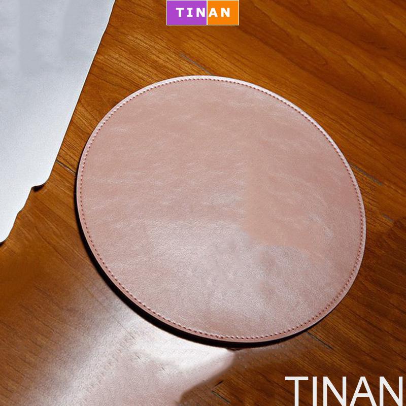 Miếng Lót Chuột Da Hình Tròn, Không Thấm Nước, Đường Kính 22 cm