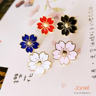 Ghim Cài Áo Hình Hoa Anh Đào Màu Trắng Đen Hồng Đỏ