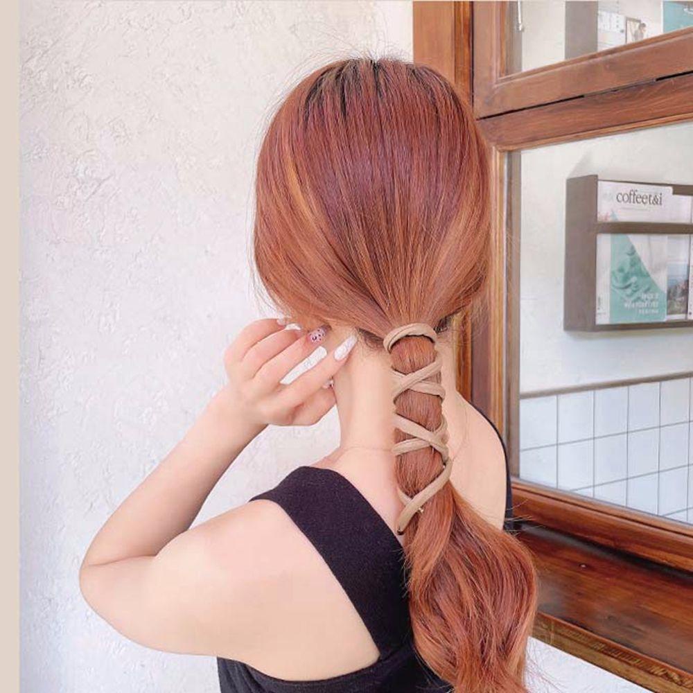 Dây Buộc Tóc Da PU Đính Hợp Kim Thời Trang Cho Nữ