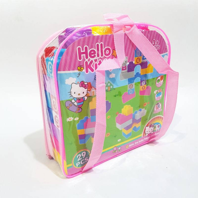 Balo lắp ghép mèo Hello Kitty, chuột Mickey 29 chi tiết cỡ lớn 7966