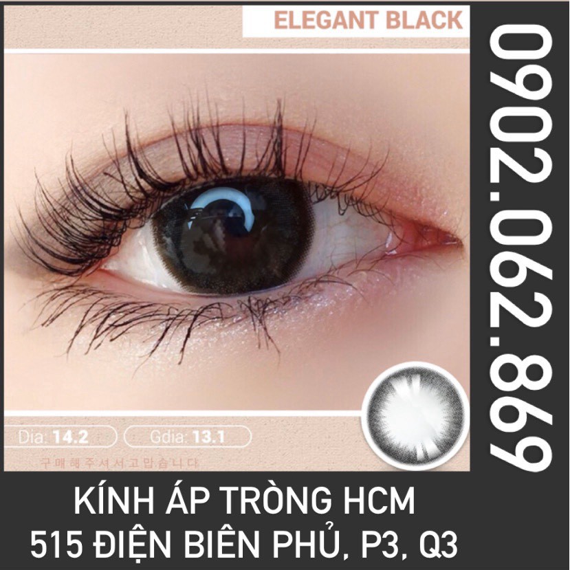 Lens cho mắt thở Hàn Quốc đen thanh lịch VIVIMOON Elegant Black 13.1mm