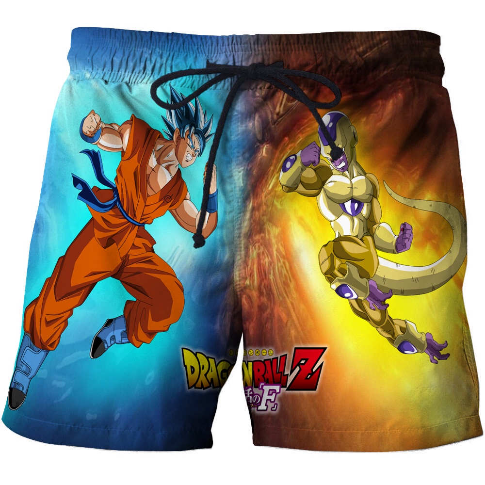 New Summer Beach Men's Shorts 3D Printed Dragon Ball Naruto Tiger Wolf Casual Quick Dry Board Shorts Mens Short Pants