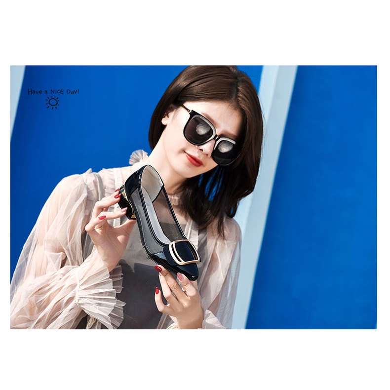 Giày Cao Gót Da Mềm Dày Dặn Mũi Nhọn Thời Trang Mùa Hè 2021 Cho Nữ