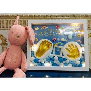 Bộ khung ảnh in dấu tay dấu chân kỉ niệm cho con yêu (Ảnh thật) Kimmy House